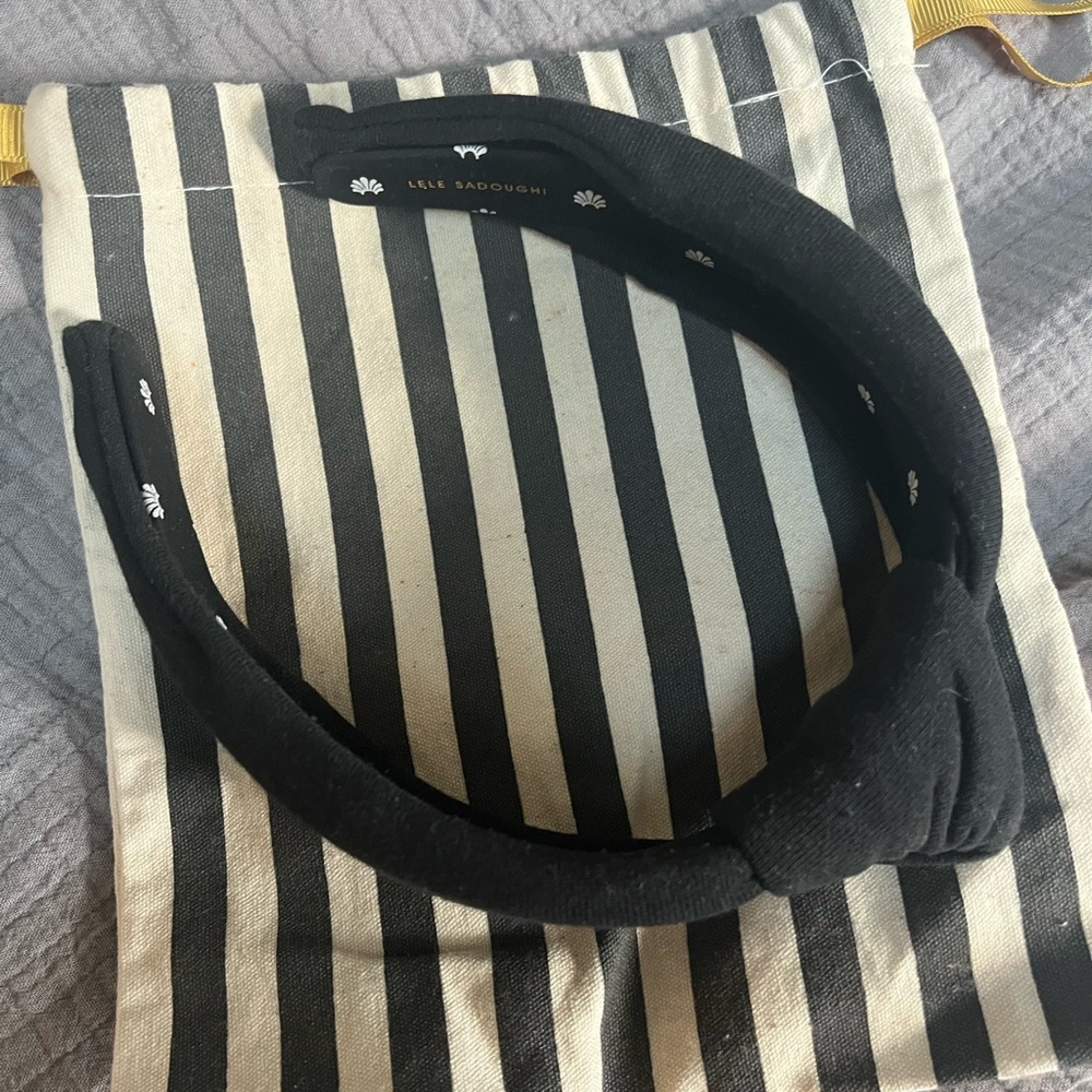 Lele Sadoughi headband! Black/cotton, worn less than 5 times!